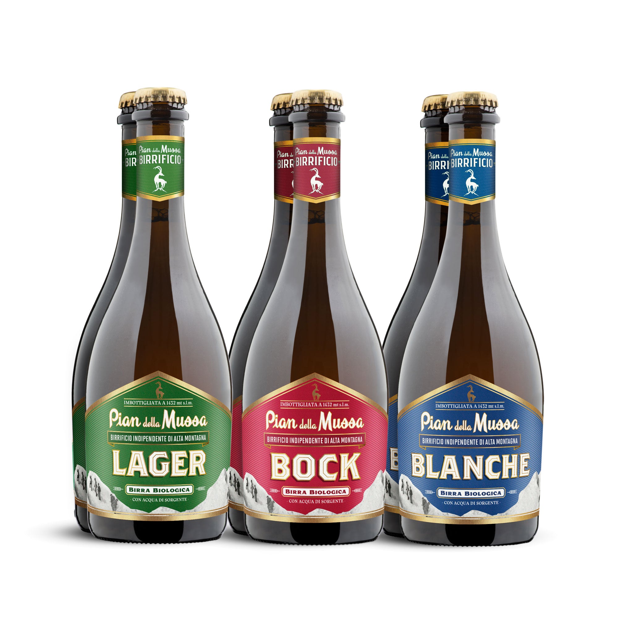 Mix of Blonde, Red, and White Beers - 6 x 50cl Bottles - Pian della Mussa