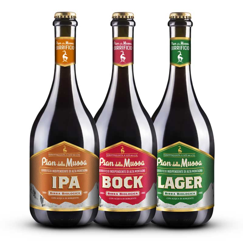 Mix of Blonde, Red, and IPA Beers - 3 x 75cl Bottles - Pian della Mussa