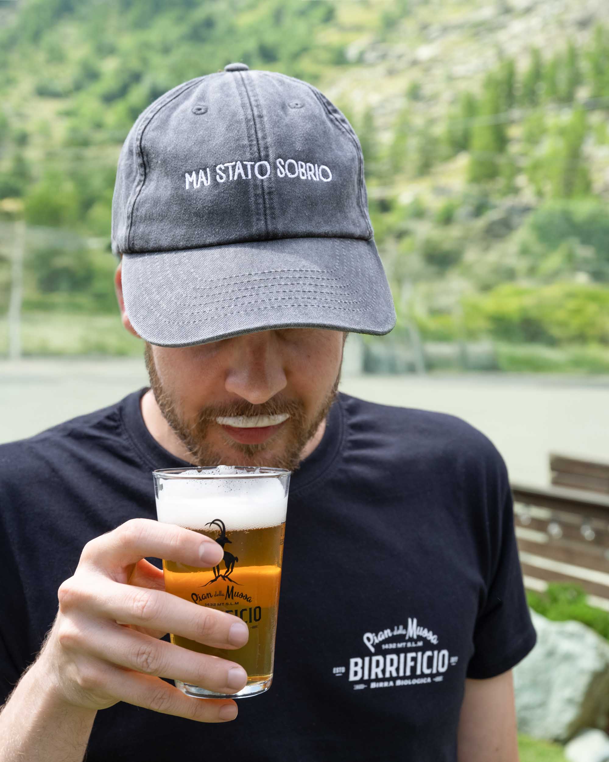 "Never Been Sober" Embroidered Cap Pian della Mussa